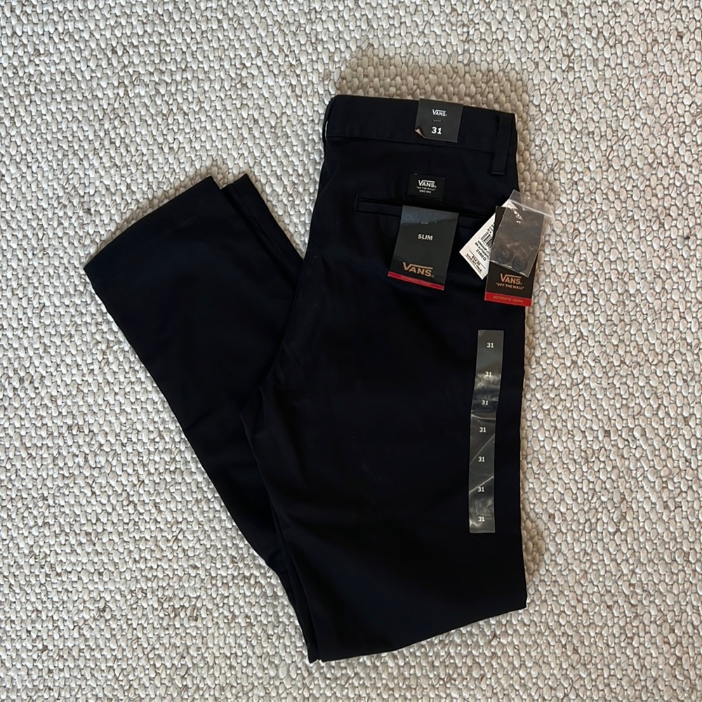 Van’s black slim fit chinos size 31 NWT